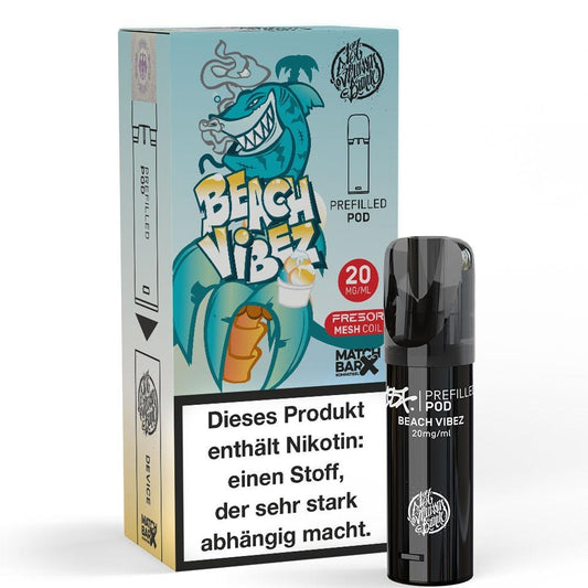 Beach Vibez Geschmack nach Zitrone Limette Orange und Himbeere