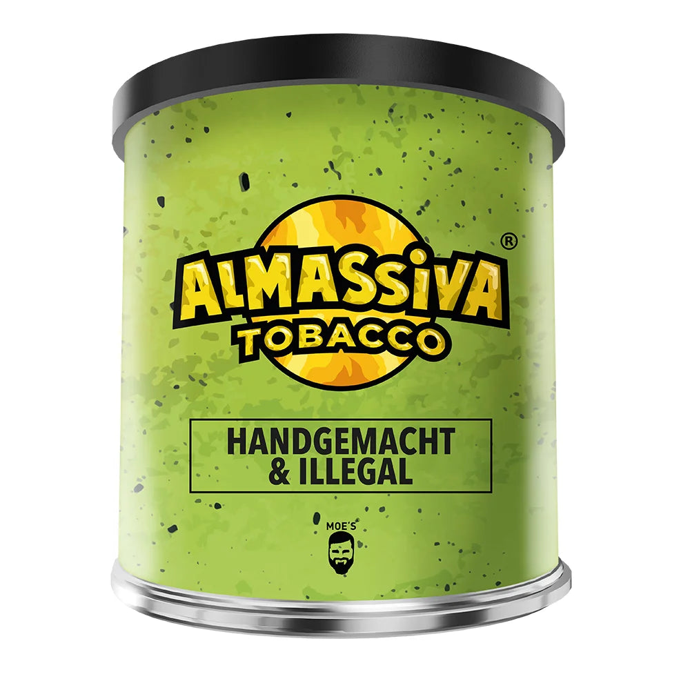 Almassiva Handgemacht & Illegal 200g Shisha Tabak mit intensivem Kiwi und Ananas Geschmack, 200g Feinschnitt Tabak, handgemacht und tropisch-fruchtig