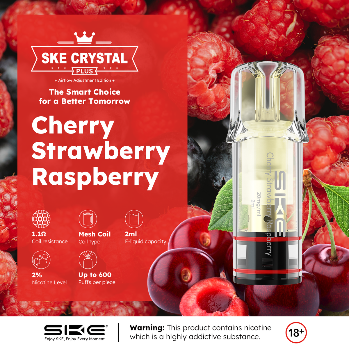 Crystal Plus Pod Cherry Strawberry Raspberry