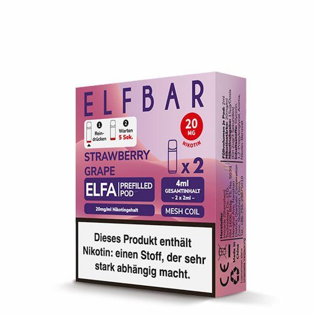 Elfbar - ELFA Pod - Strawberry Grape - Puzzles Shisha Online Shop