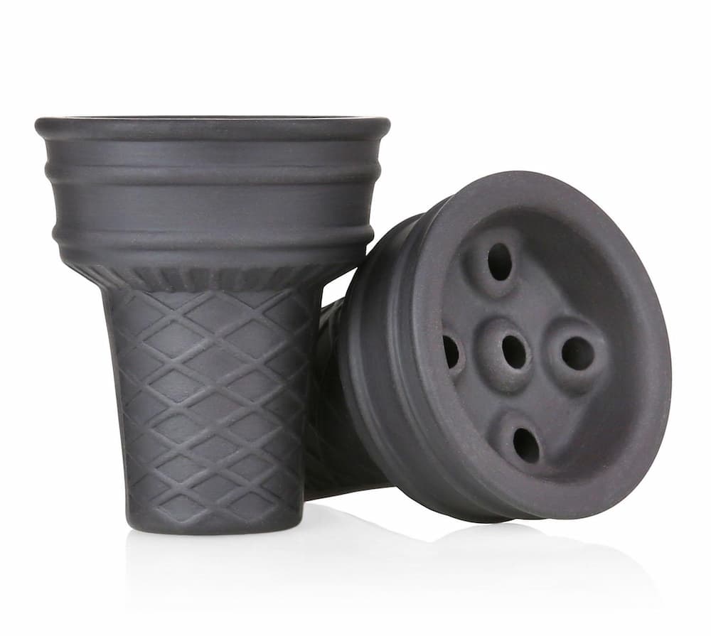 Gelato Bowl Black – Schwarzer Shisha-Kopf aus Ton mit moderner Form & hoher Hitzebeständigkeit für intensiven Rauchgenuss
