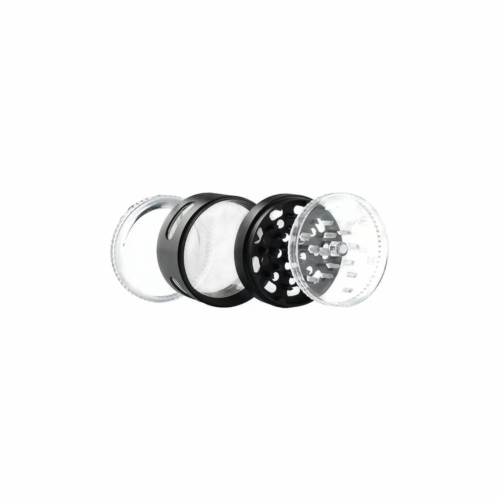 Aluminium Grinder GRC403 - Schwarz - Puzzles Shisha Online Shop