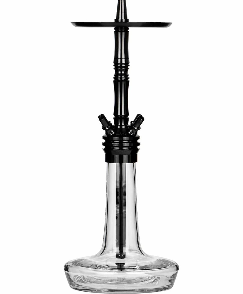 Moze Varity Squad Black Clear Black Steel Shisha – hochwertige zweiteilige Rauchsäule mit transparentem Bowl und elegantem Design