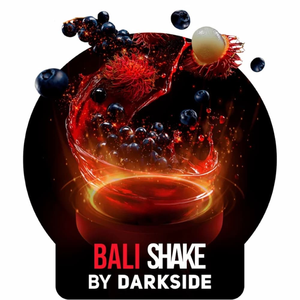 Darkside Shake Bali 120g Shisha Tabak – aromatisierter Tabak mit Rambutan, Johannisbeere und Blaubeere, feuchter Schnitt, intensives exotisches Fruchtaroma.