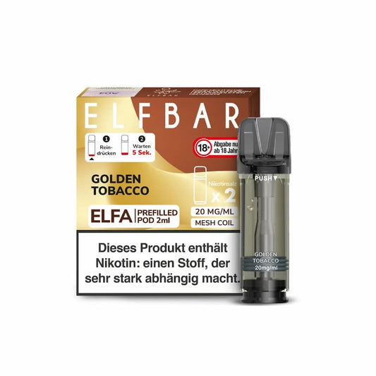 Elfbar ELFA Pod Golden Tobacco – 2er Pack mit Tabakgeschmack, je 2ml