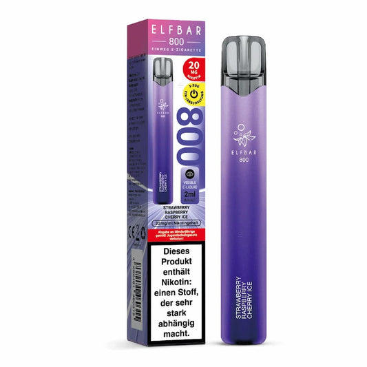 Elfbar 800 Strawberry Raspberry Cherry Ice Einweg E-Zigarette mit Erdbeeren, Kirschen & Menthol