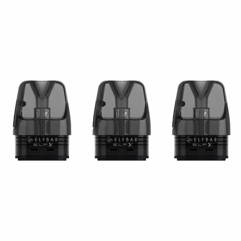 ELFBAR ELFX Pods 3er Pack mit 0,8 Ohm Widerstand – kompatibel mit ELFBAR ELFX Geräten, 2 ml Kapazität, ideal für MTL-Dampfer und Nikotinsalzliquids.