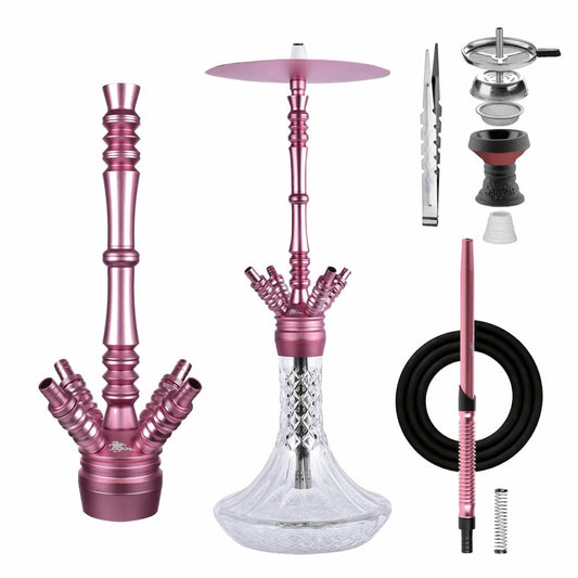 Jookah Alu Shisha Underground L Pink 4-Schlauch Komplettset