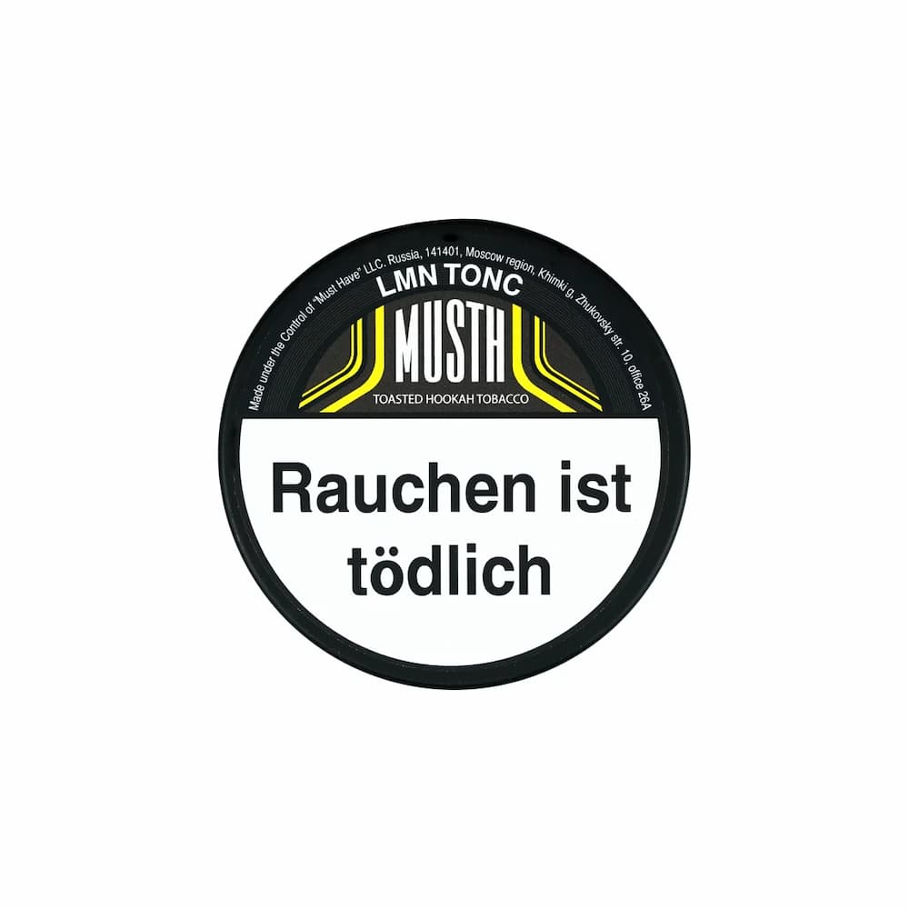 MustH Lmn Tonc 125g Shisha-Tabak – Zitroniger Tonic-Geschmack mit erfrischend-herber Note