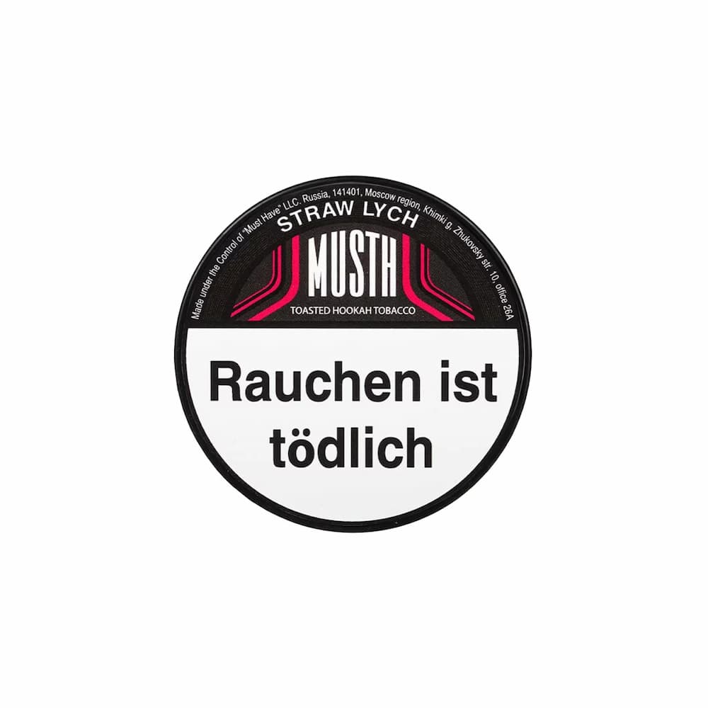 MustH Straw Lych 125g Shisha-Tabak – Fruchtige Mischung aus Erdbeere & exotischer Litschi