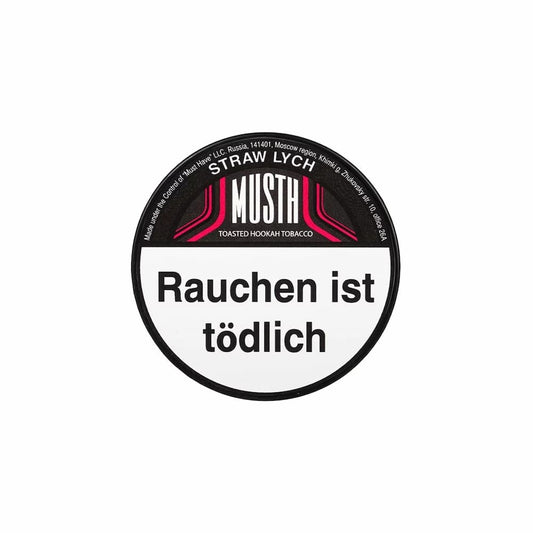 MustH Shisha Tabak Dose Straw Lych - Erdbeere Litchi Geschmack