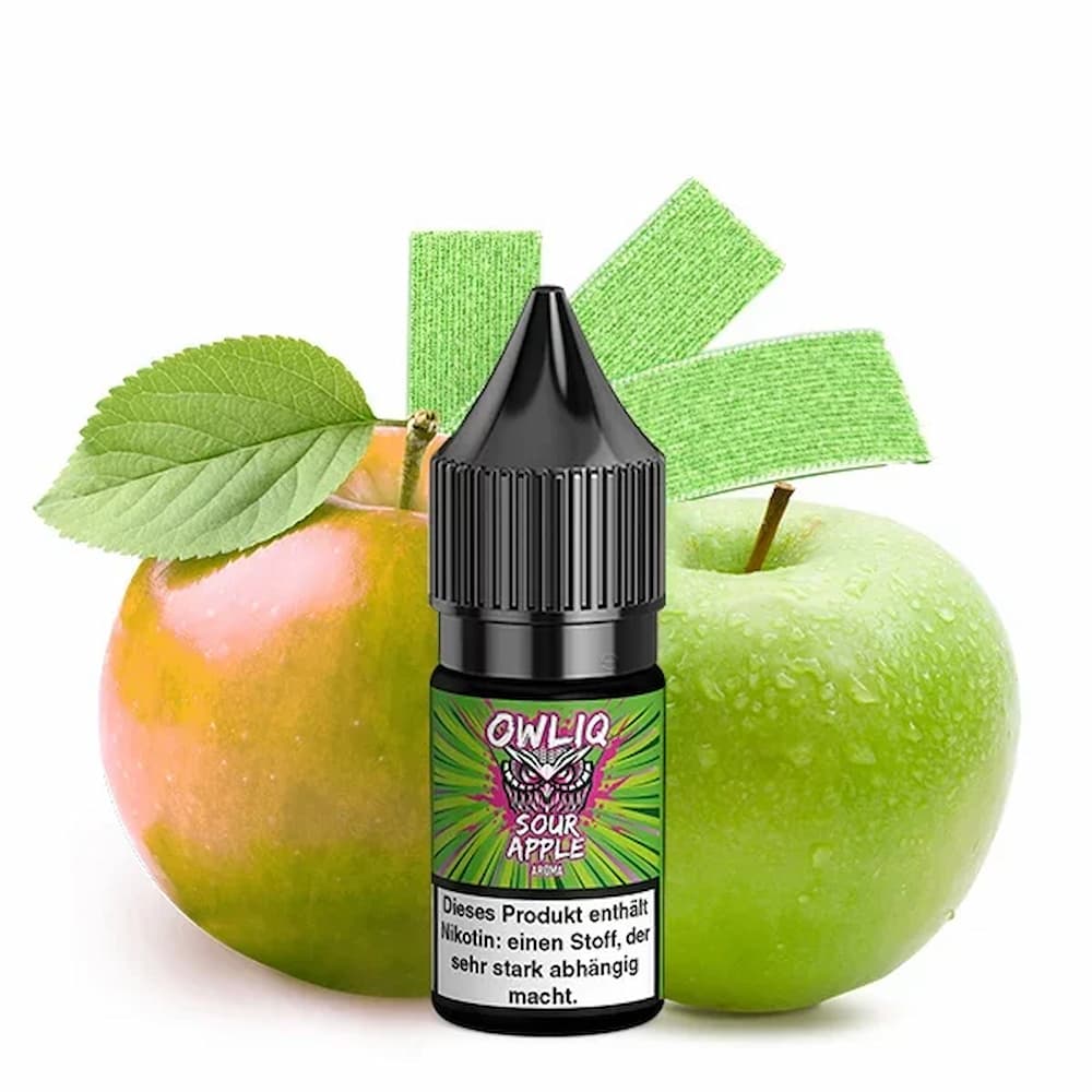 OWLIQ Sour Apple Liquid 10ml – Grüner Apfel mit Sour-Effekt