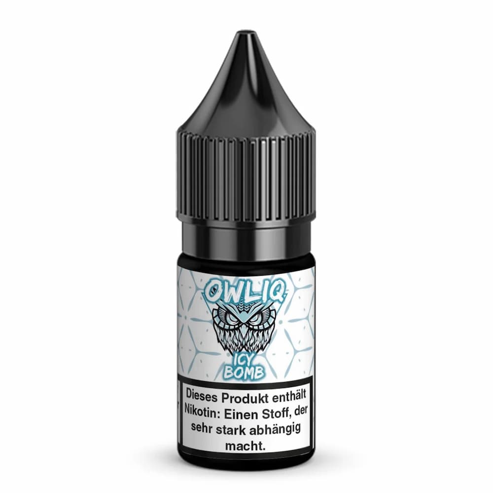 OLIQ Liquid Flasche mit Icy Bomb Geschmack weißer Hintergrund