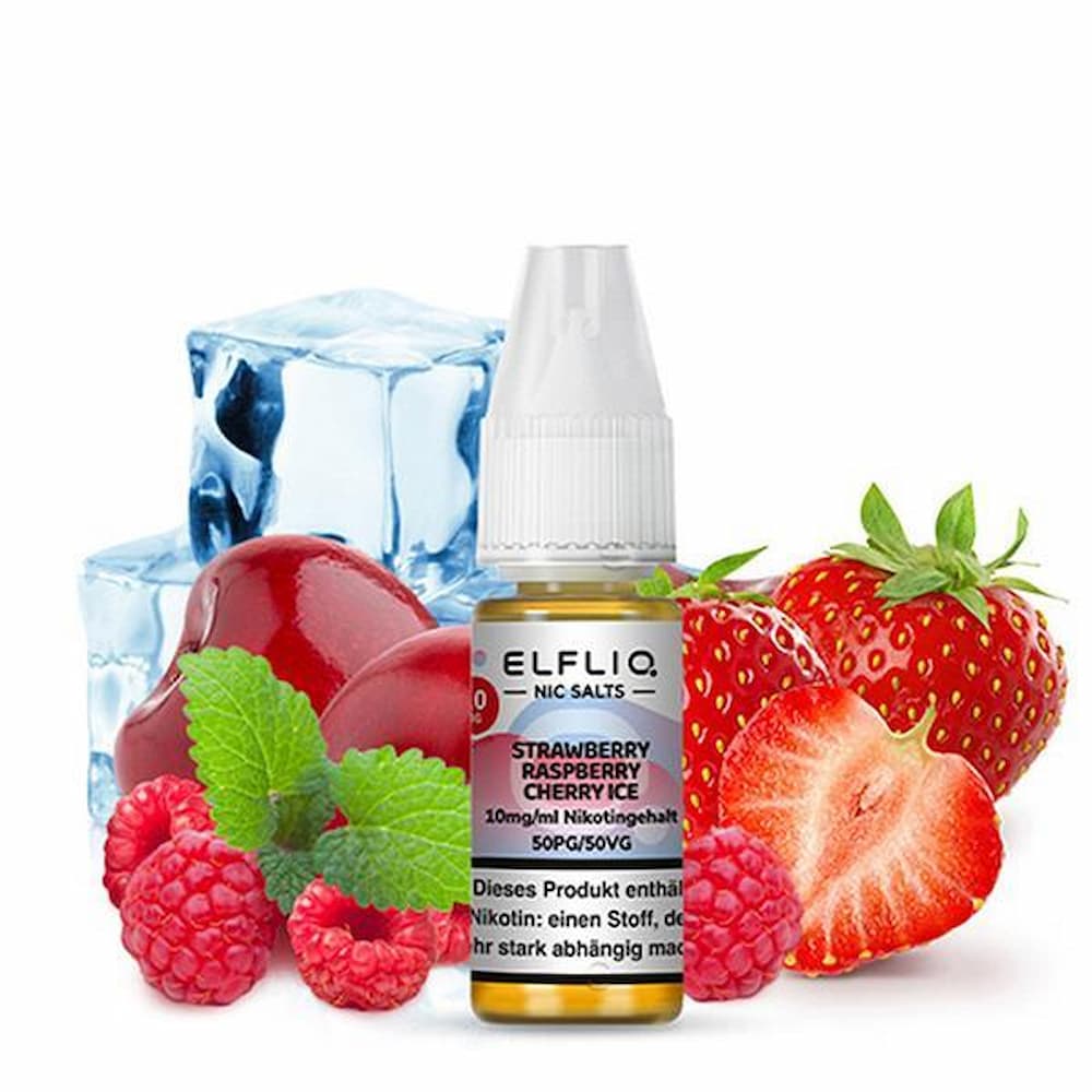 Elfliq By Elfbar - 20mg - Strawberry Raspberry Cherry Ice 10ml - Puzzles Shisha Online Shop