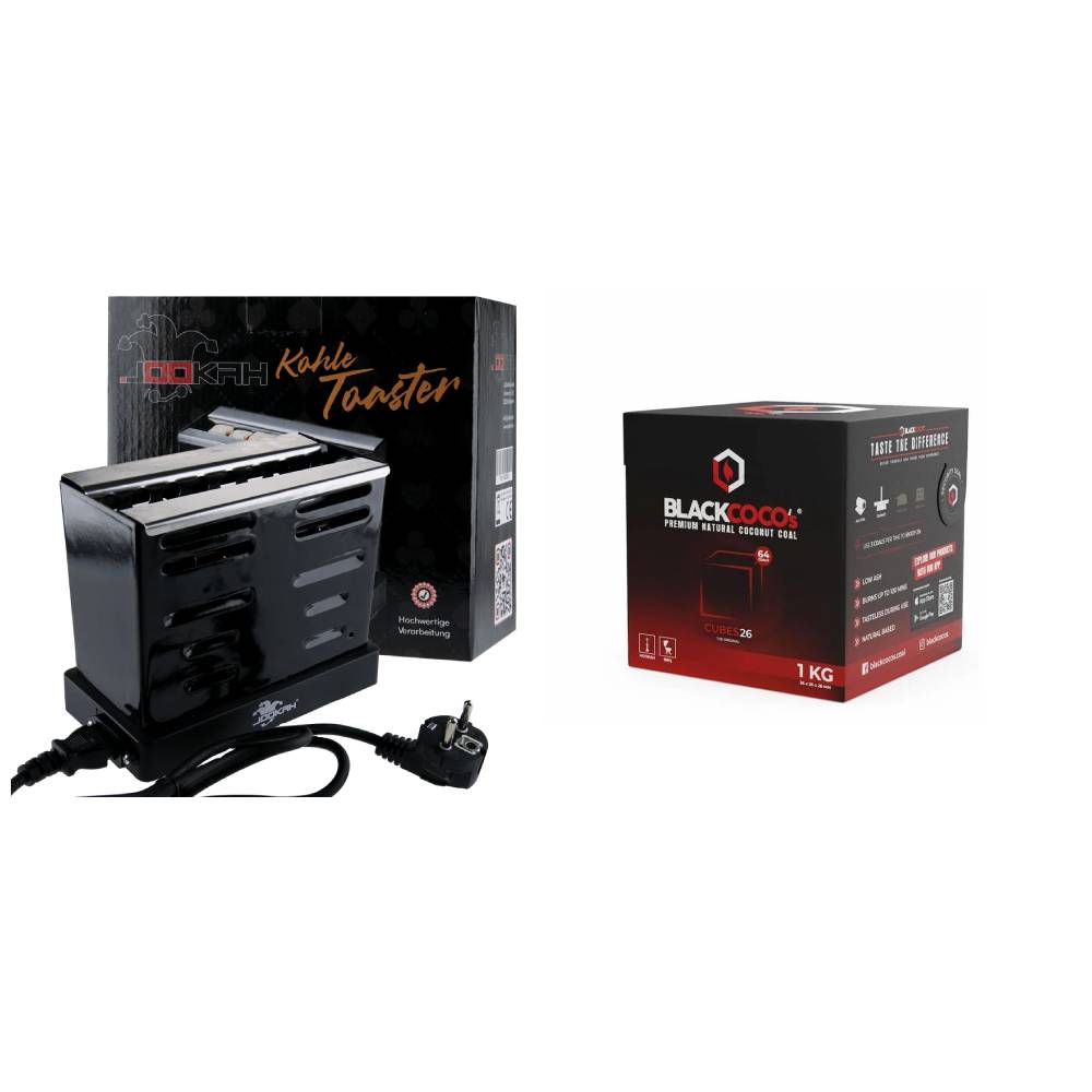 Jookah Kohleanzünder Toaster 800W + 1 kg Black Cocos Kohle