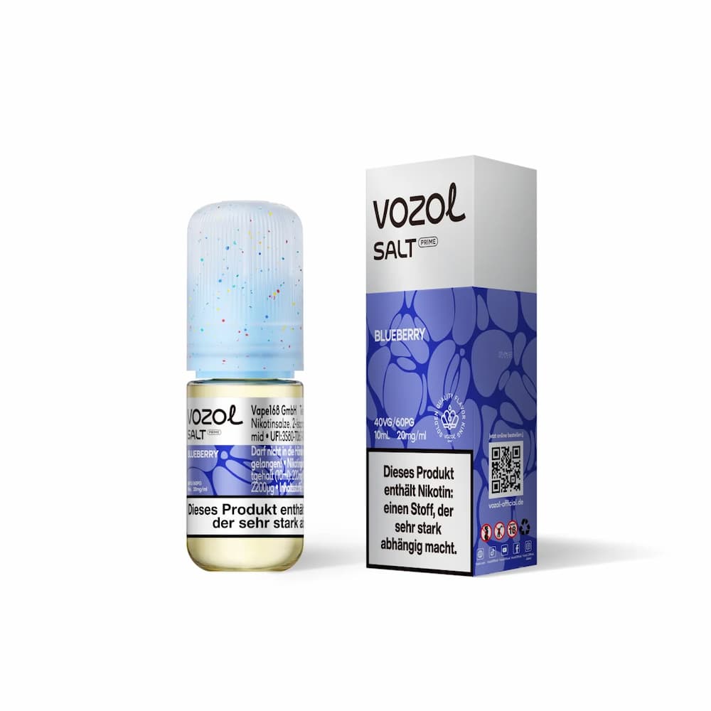Vozol Salz Prime Nikotinsalz Liquid Blueberry 10ml Flasche mit 20mg Nikotin – Puzzles Shisha Shop