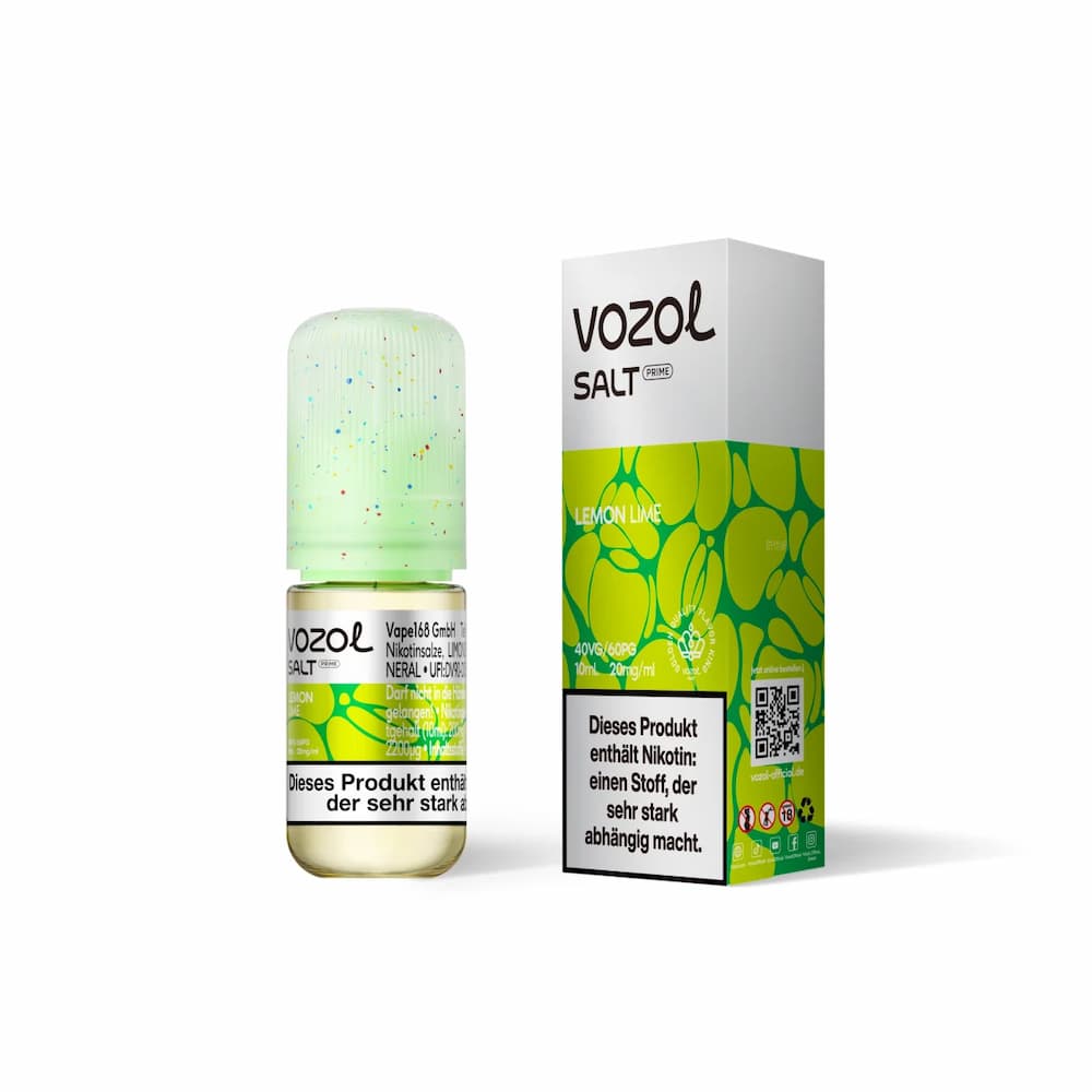 Vozol Salz Prime Nikotinsalz Liquid Lemon Lime 10ml Flasche mit 20mg Nikotin – Puzzles Shisha Shop