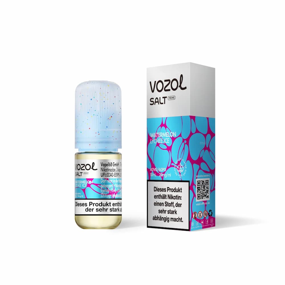 Vozol Salz Prime Nikotinsalz Liquid Watermelon Lychee Ice 10ml Flasche mit 20mg Nikotin – Puzzles Shisha Shop